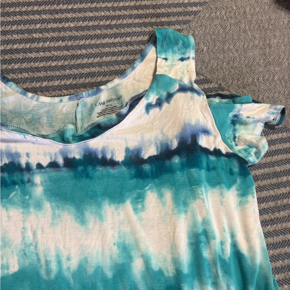 💘 5 for $25 / Teal and White Tie-Dye Blouse - Picture 4 of 13